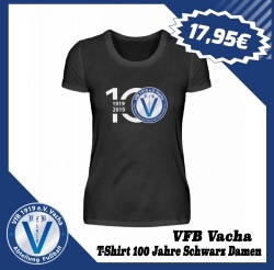VfB Vacha T Shirt 100 Jahre Damen Schwarz