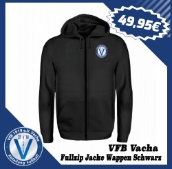 VfB Vacha Fullzip Jacke Wappen Schwarz