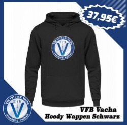 VfB Vacha Hoody Wappen Schwarz