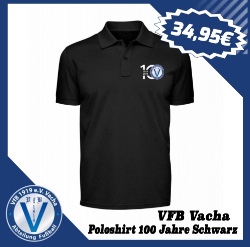 VfB Vacha Poloshirt 100 Jahre Schwarz
