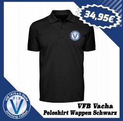 VfB Vacha Poloshirt Wappen Schwarz